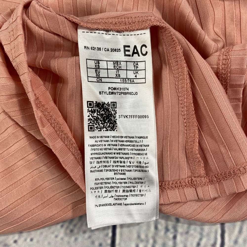 Guess Canya Ribbed  Pink Mock Neck Tank Top - Picture 7 of 7